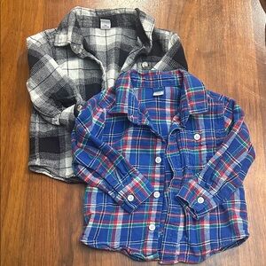 Bundle of Two Children's Blue Plaid Button-Up Shirt - Kids Shirts & Tops